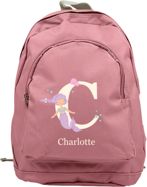 Junior rugzak met naam en zeemeermin