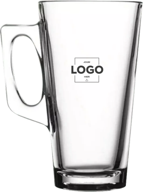 Theeglas gegraveerd met logo