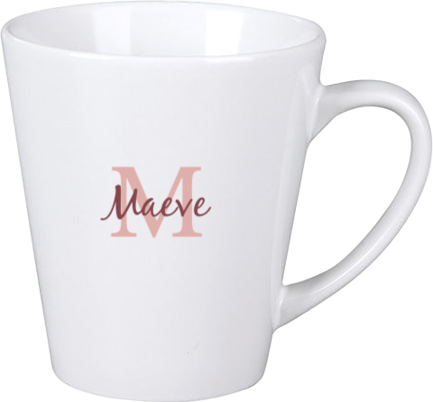 Latte mok met naam en initiaal