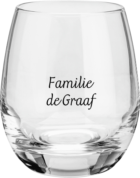 Waterglas met familienaam