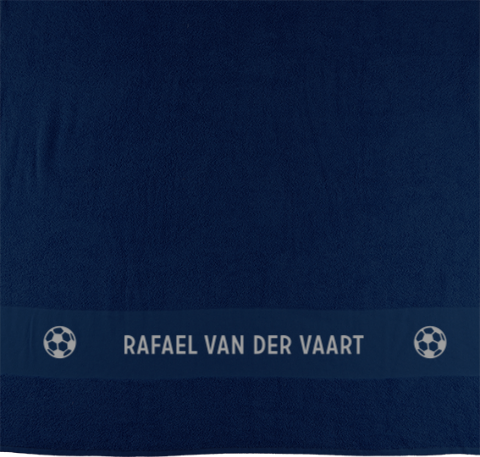 Strandlaken met voetbal en naam