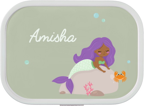 Mepal broodtrommel Campus met naam en zeemeermin