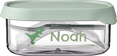Mepal fruitbox met naam en baby dino