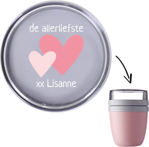 Mepal lunchpot Ellipse met naam en hartjes