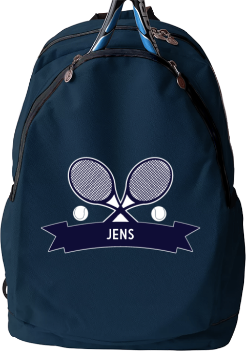 Tennistas met naam en tennis rackets