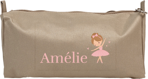 Etui met naam, ballerina en hartjes