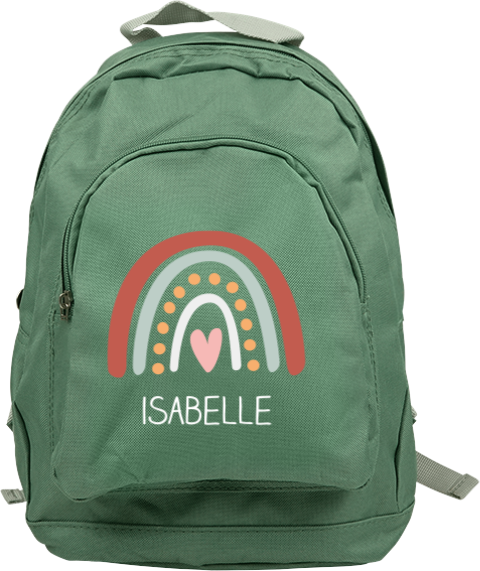 Junior rugzak met naam en regenboog