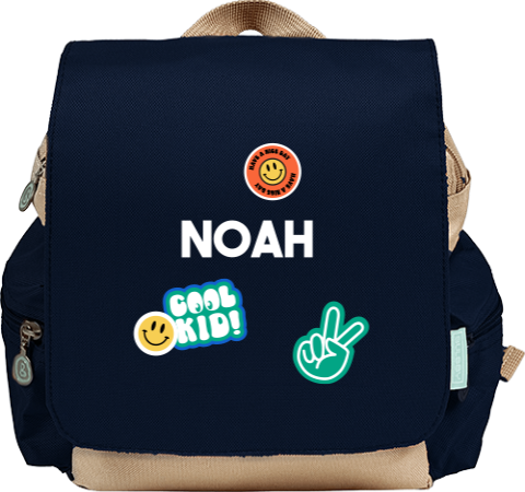 Rugzakje met naam en sticker prints