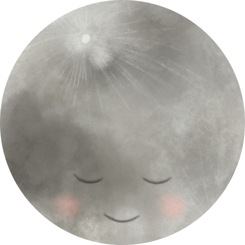 Ronde sluitsticker met volle maan