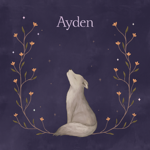 Geboortekaartje wolf folklore