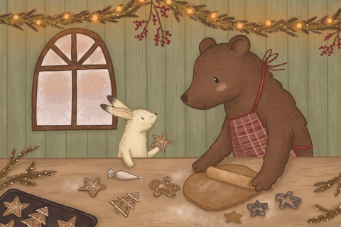 Kerstkaart koekjes bakken