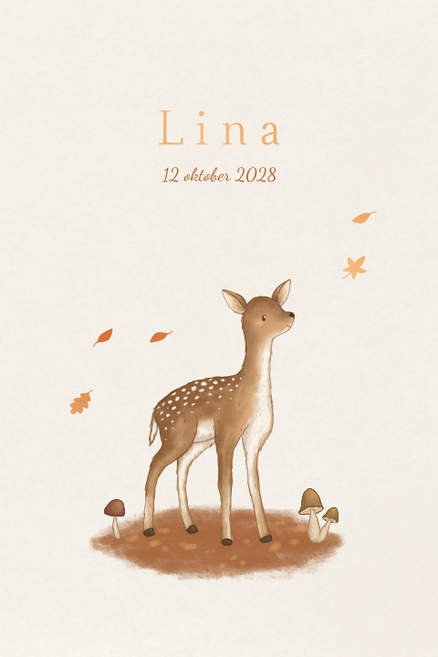 Geboortekaartje hertje herfst