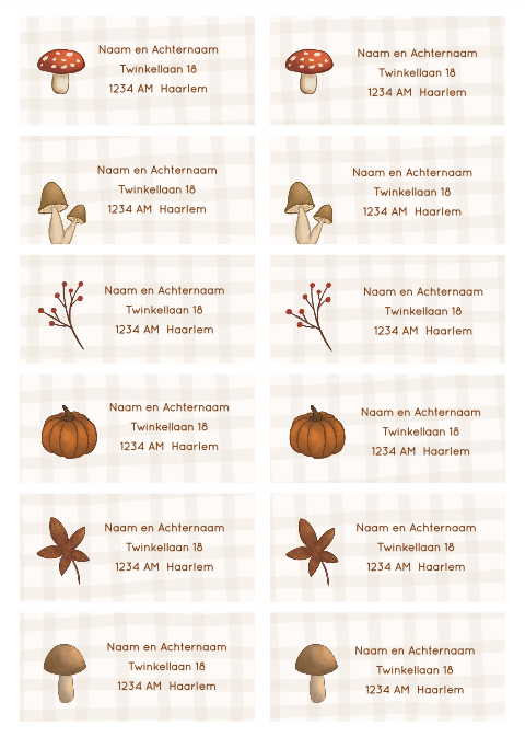 Adresstickers herfst