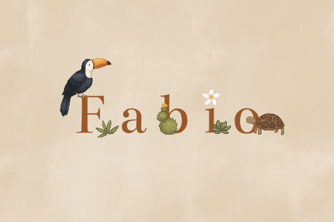 Geboortekaartje naam met jungledieren