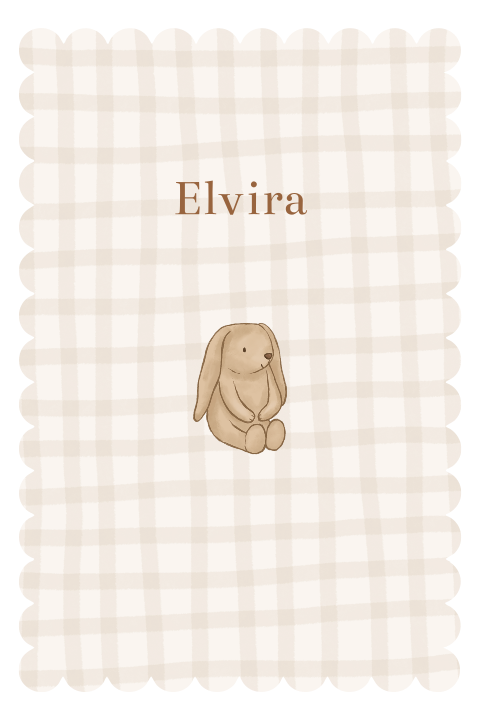 Geboortekaartje boogjes rand met konijntje 