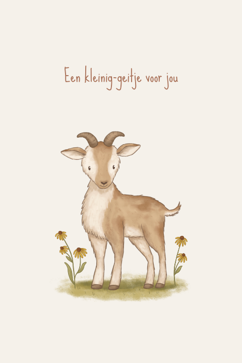 Wenskaart kleinig-geitje 
