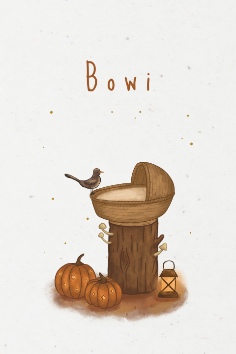 Geboortekaartje wiegje herfst