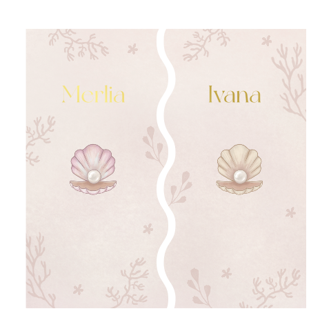 Tweeling geboortekaartjes oester met parel