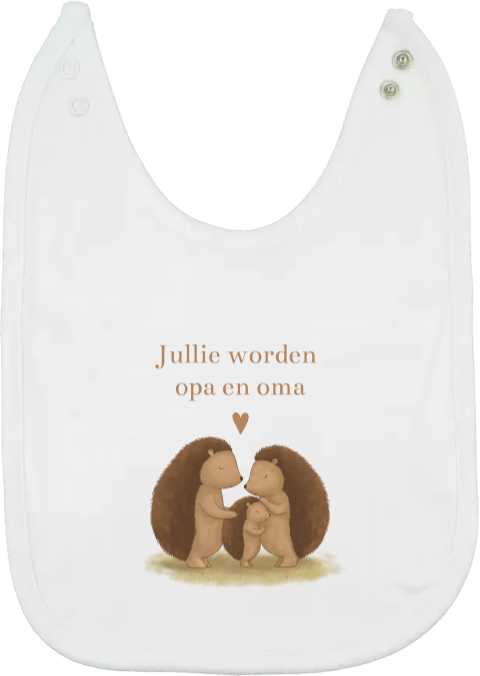 Slabbetje zwangerschapsaankondiging egels