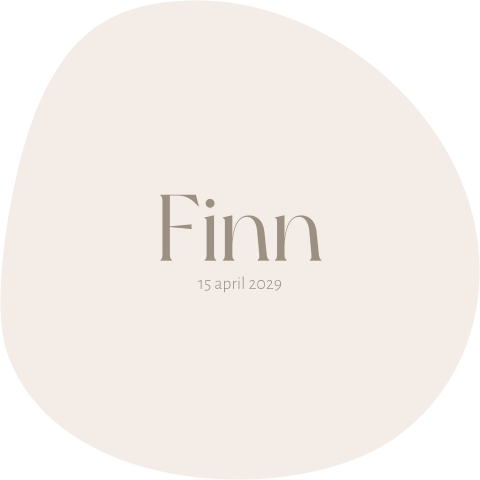 Organische vorm geboortekaartje beige neutraal