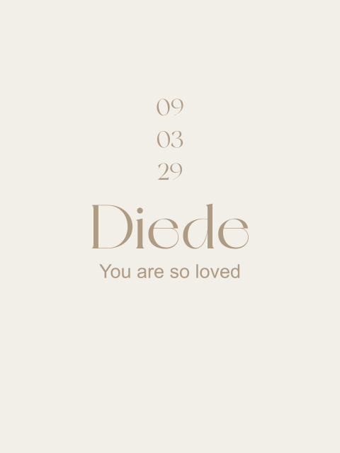 Beige poster geboorte 30x40 cm