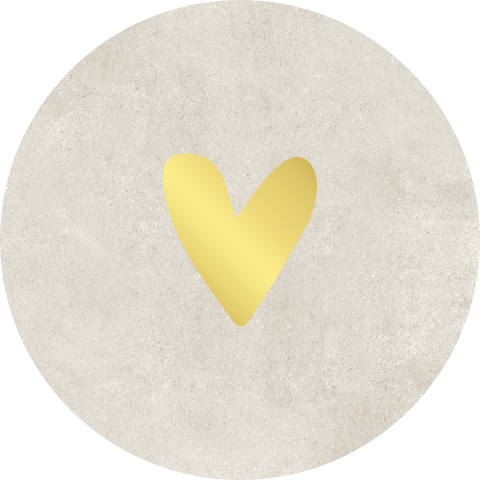 Betonlook sluitsticker gouden hartje