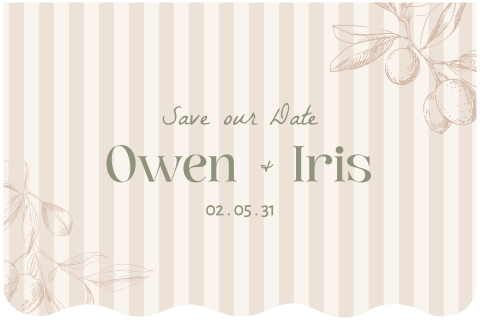 Save the date met golfrand en unieke print zand