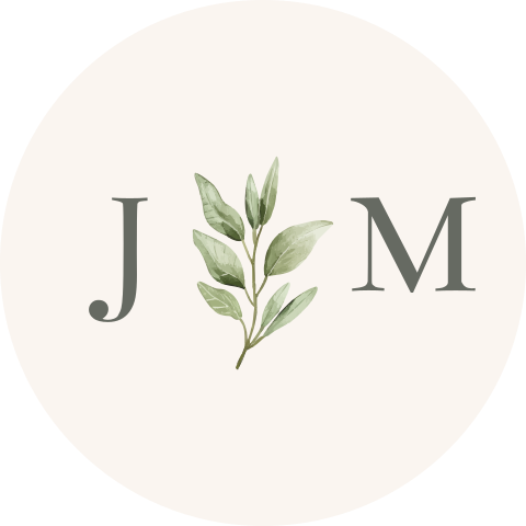 Sluitsticker met initialen en olijftakje