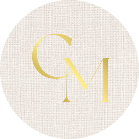 Linnenlook sluitsticker met monogram in goudfolie