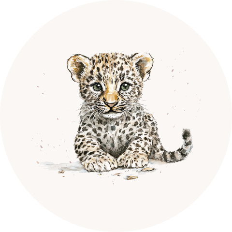 Sluitsticker illustratie luipaard