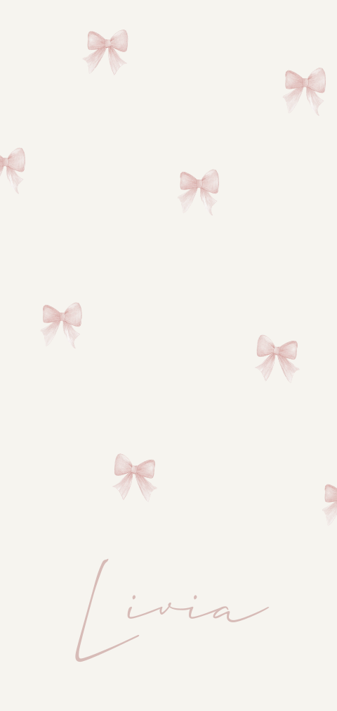 Lief geboortekaartje met roze strikjes print