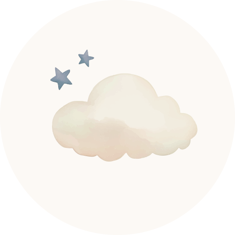 Sluitsticker wolkje sterretjes