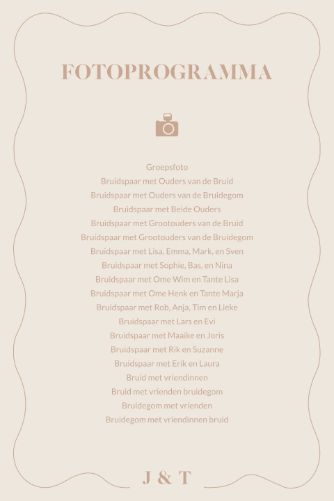 Fotoprogramma bruiloft met golfrand zand en camel