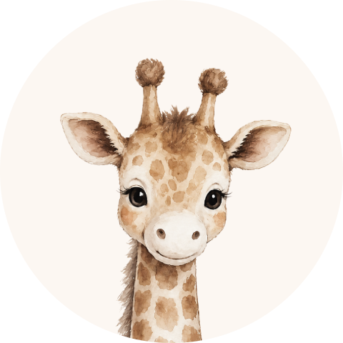 Sluitsticker met lief kopje giraf