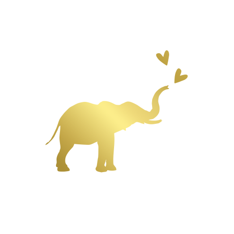 Sluitsticker gouden olifantje hartjes