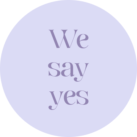 Pastel lila sluitsticker we say yes