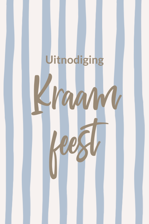Kraamfeest kaartje stoer blauw met strepen