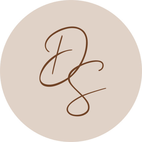 Sluitsticker bruintinten met initialen