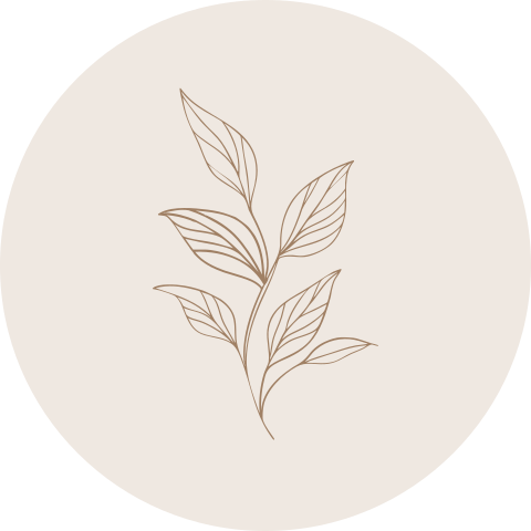 Bohemian sluitsticker beige met blaadje