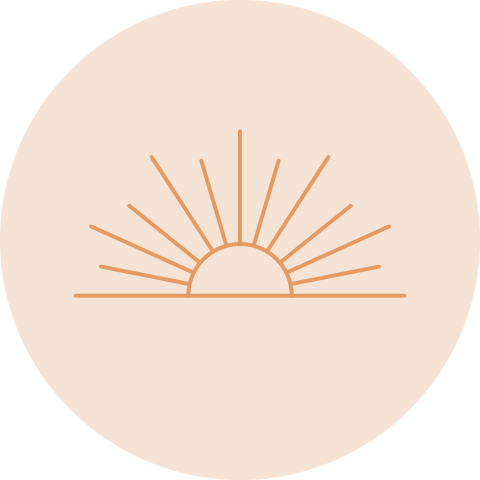 Sluitsticker peach oranje met zonnetje