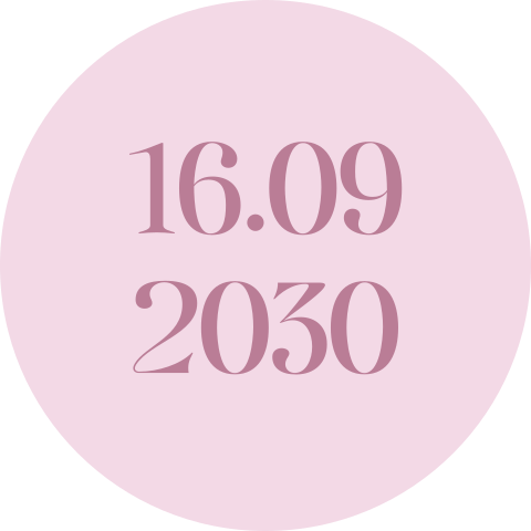 Pastelroze sluitsticker datum