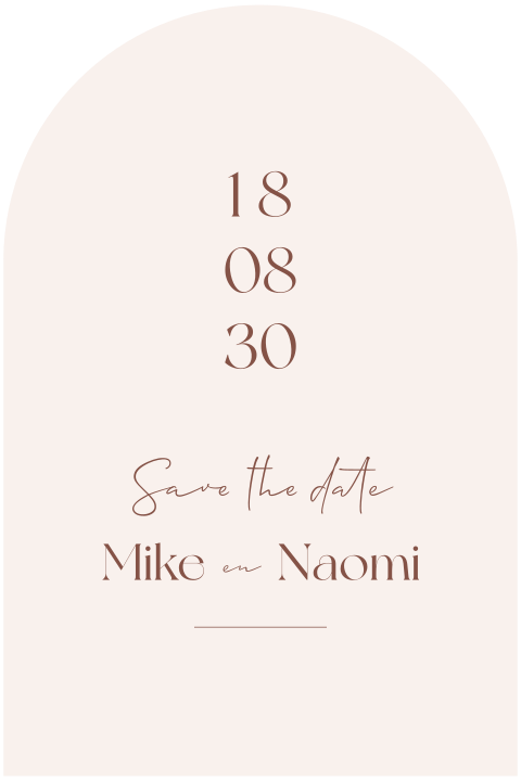 Save the date boogkaart offwhite