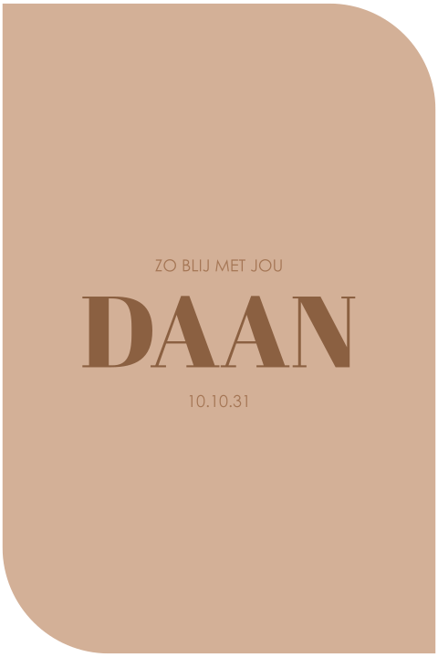 Camel geboortekaartje afgeronde hoeken