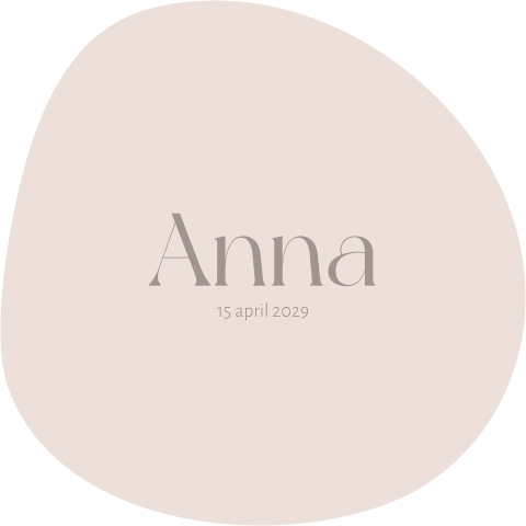 Lief geboortekaartje organische vorm lichtroze