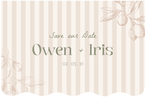 Save the date met golfrand en unieke print zand