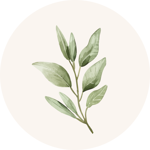 Offwhite sluitsticker met blaadje