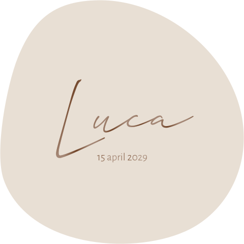 Organische vorm geboortekaartje beige neutraal