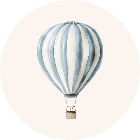 Sluitsticker illustratie blauwe luchtballon