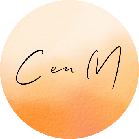 Sluitsticker met oranje aquarelstructuur