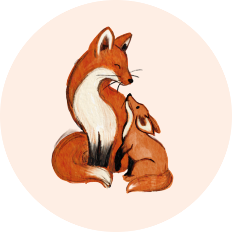 Sluitsticker met vosjes